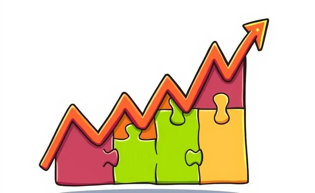 A jigsaw puzzle resembling a stock market graph