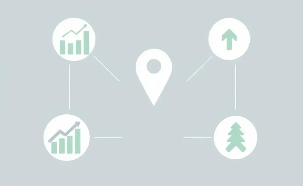 Illustration showing factors affecting real estate prices