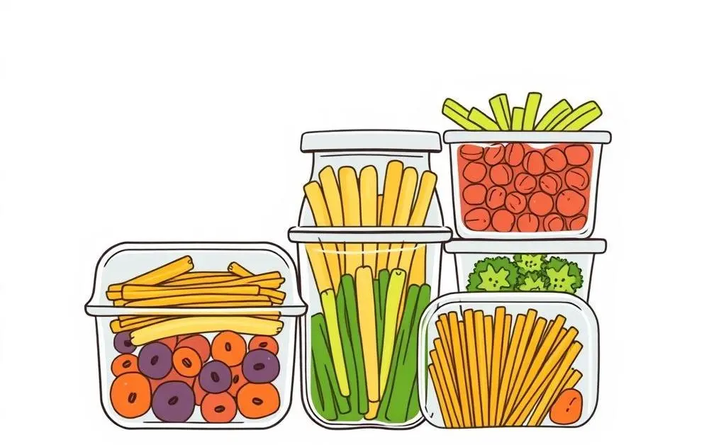 Meal prep containers with colorful, healthy food