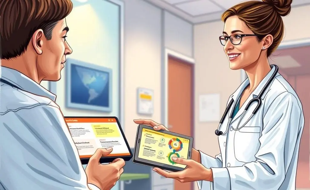Person explaining a medical payment plan