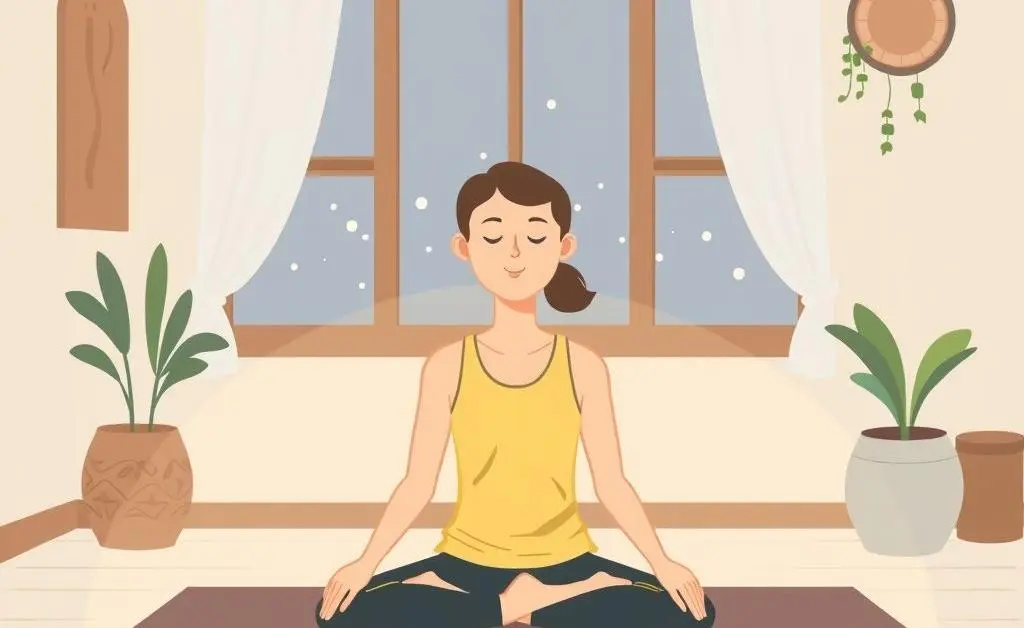 An illustration of a person meditating peacefully