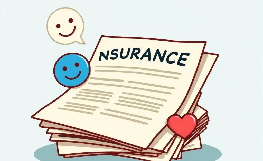 Mental health icons on insurance paperwork