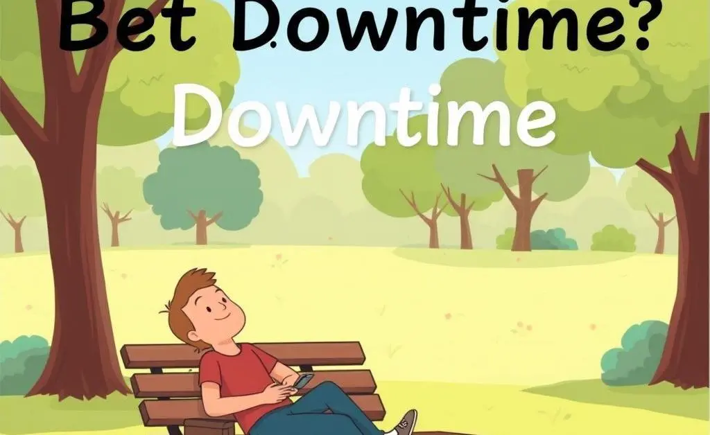 A cartoon image of a person taking a mindful break in a park.