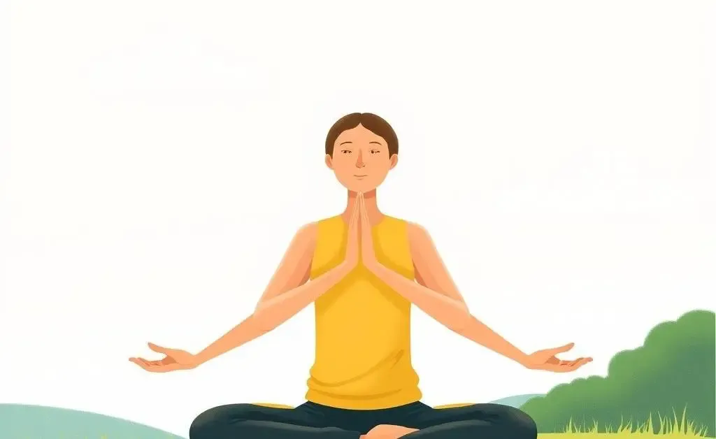 Person practicing mindful breathing exercises.
