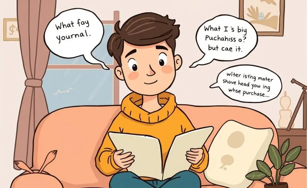 Person journaling about a big purchase