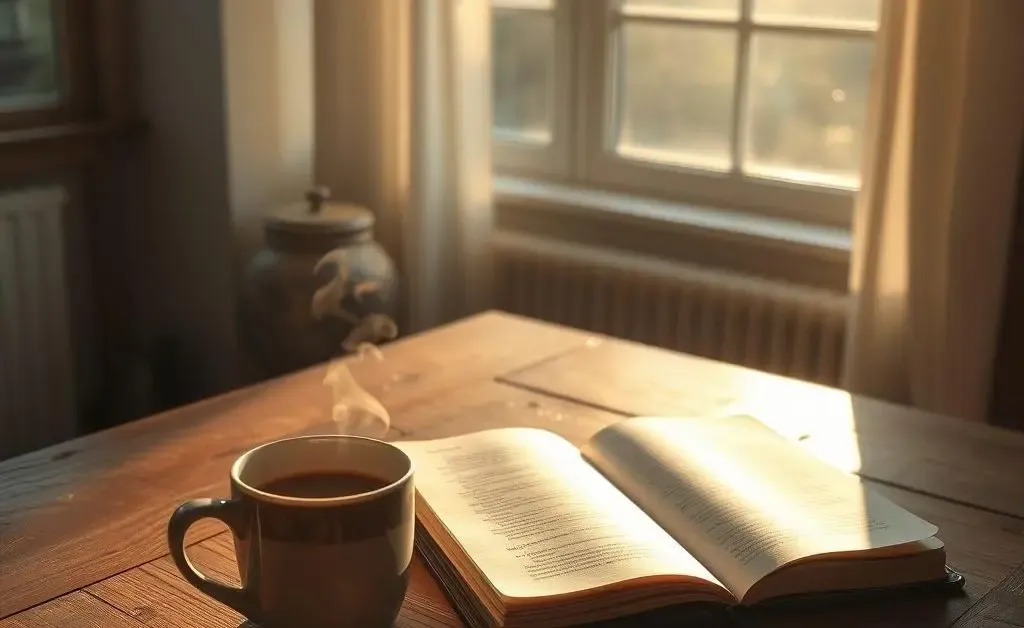 A calming morning routine setup that fosters mindfulness