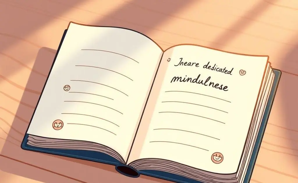 A practice of mindfulness concepts in a notebook