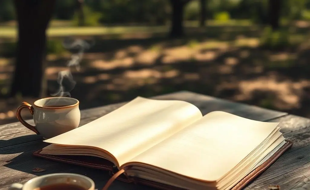 An open notebook invites self-reflection and planning.