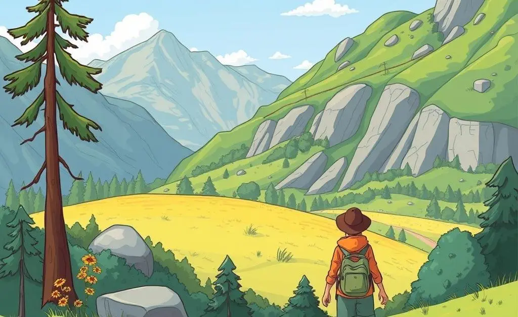 A person taking a mindful walk in nature