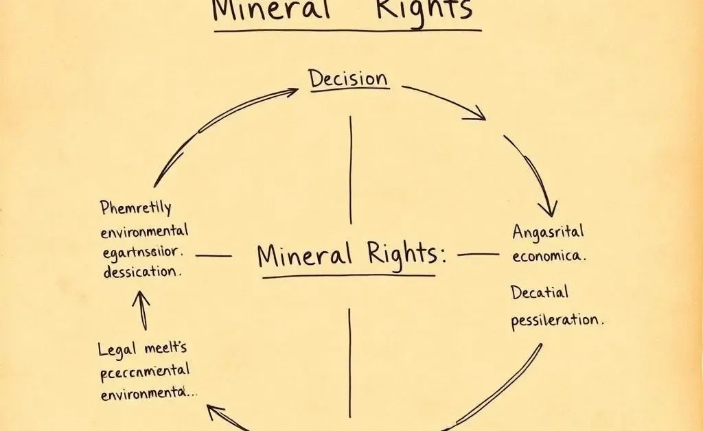 A hand-drawn chart showing the decision-making process for mineral rights.