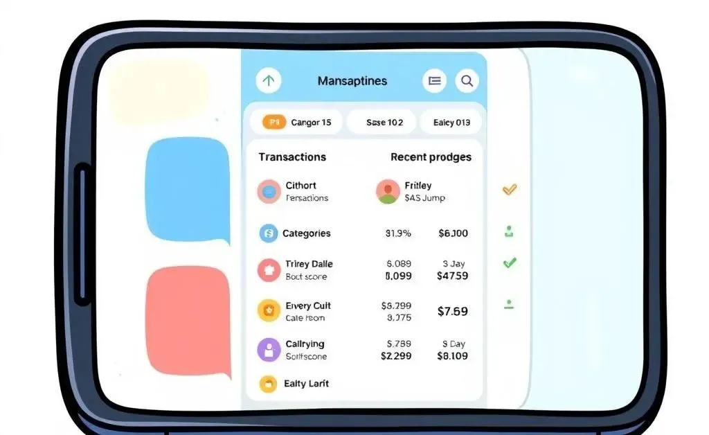 A smartphone showing a minimalist expense tracker app