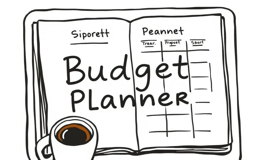 A simple, tidy budget planner on a desk.