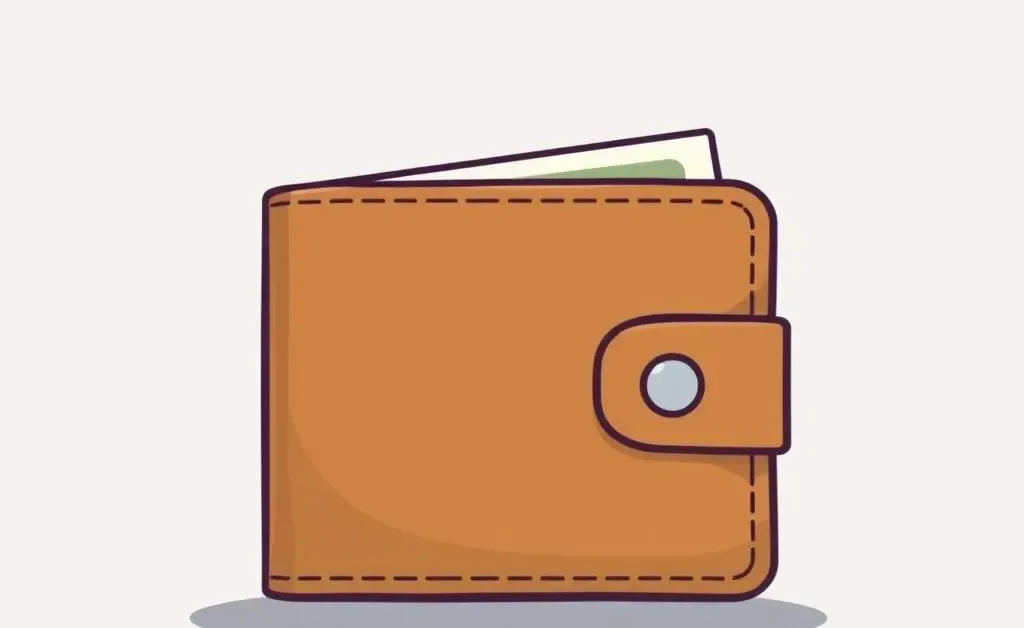 A minimalist cartoon image of a wallet, symbolizing modern finance