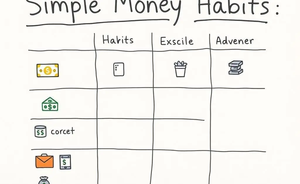 A chart showing different money-saving habits