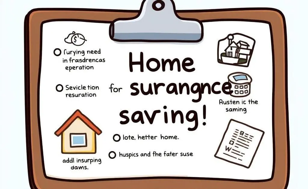 Various home insurance saving tips on a clipboard