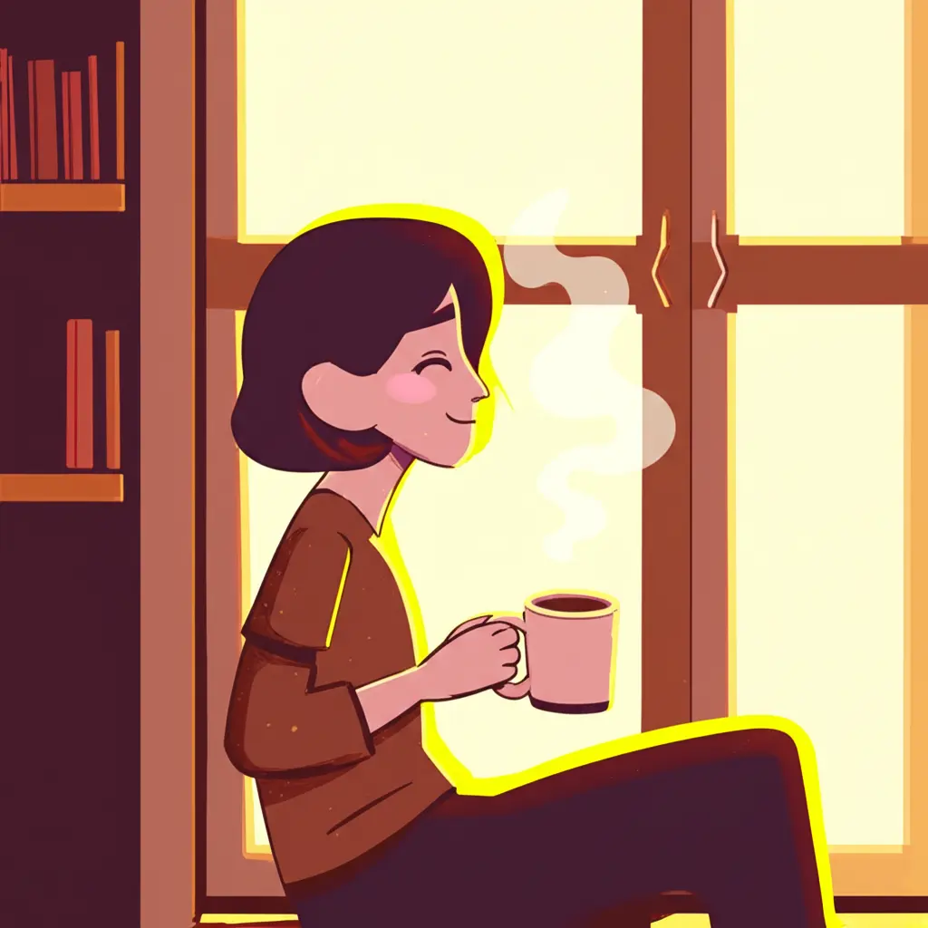 A person savoring a morning coffee