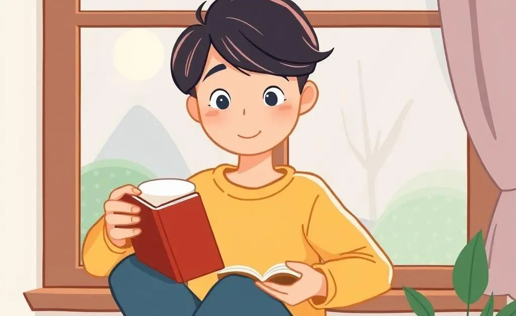 Someone enjoying a quiet morning with coffee and a book by the window