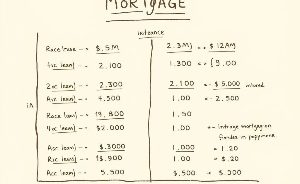 A chart comparing different mortgage rates and terms