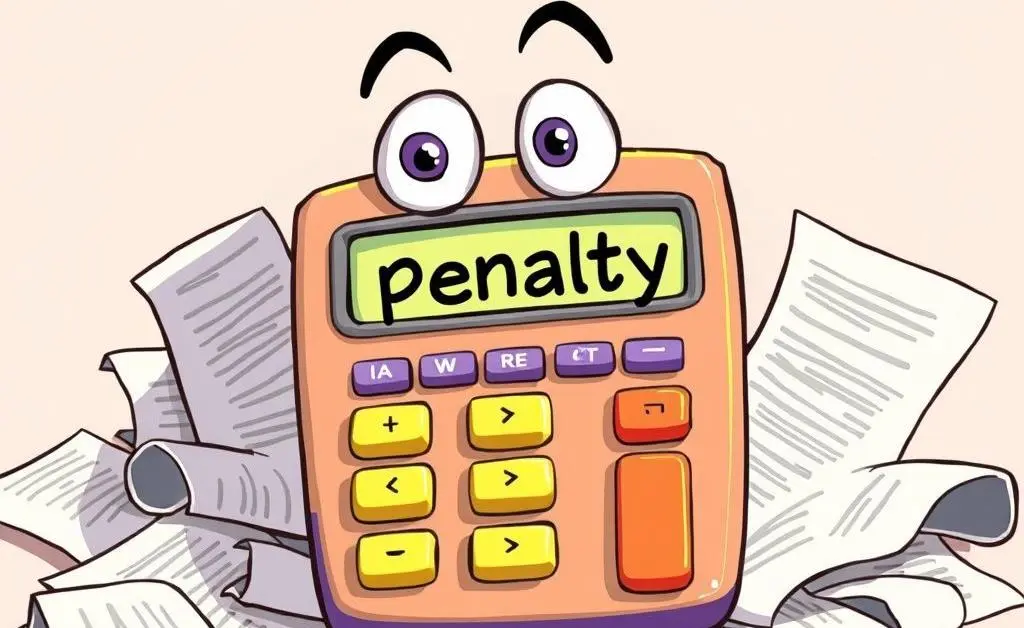 Loan calculator indicating penalty costs