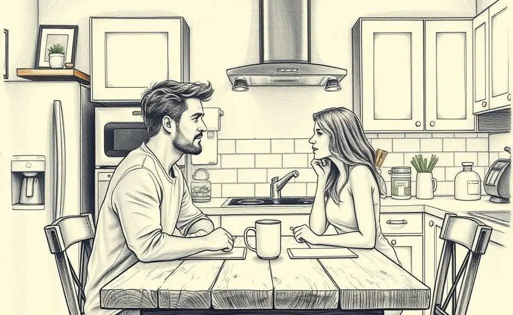 Couple discussing mortgage rates at home