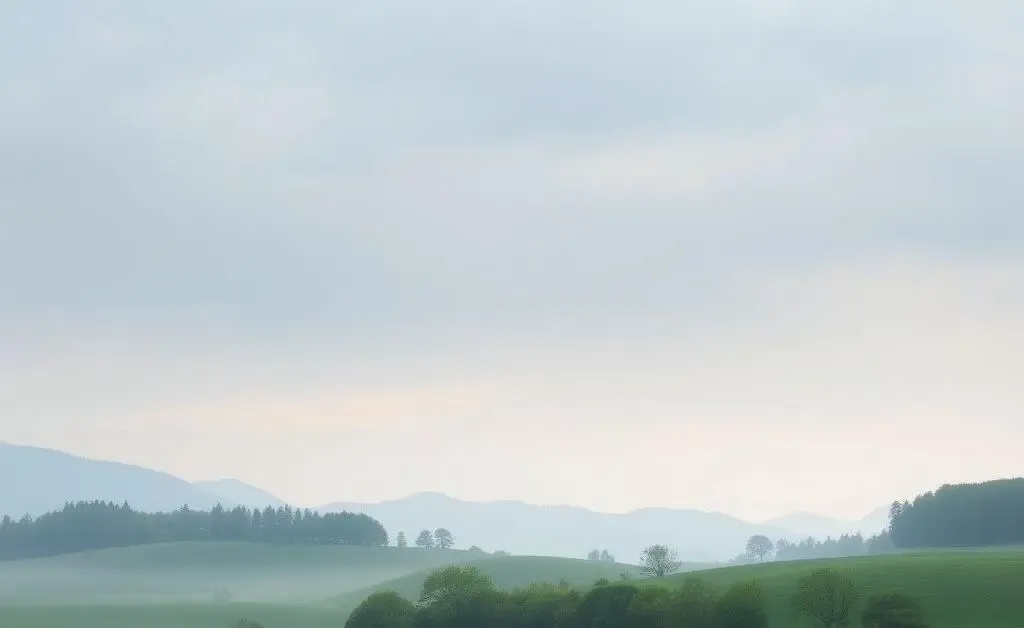 A serene landscape with calm tones representing peace of mind