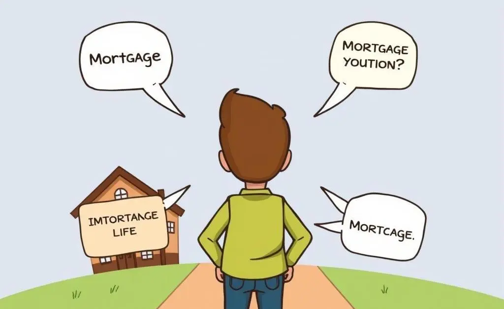 A person at a crossroads considering different mortgage options