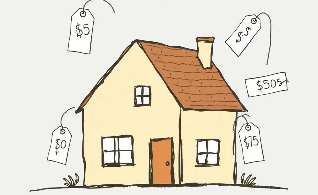 Illustration of a house with different mortgage options
