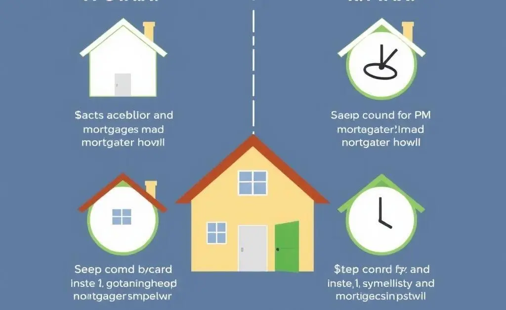 A cartoon-style chart showing different mortgage options and how they affect PMI.