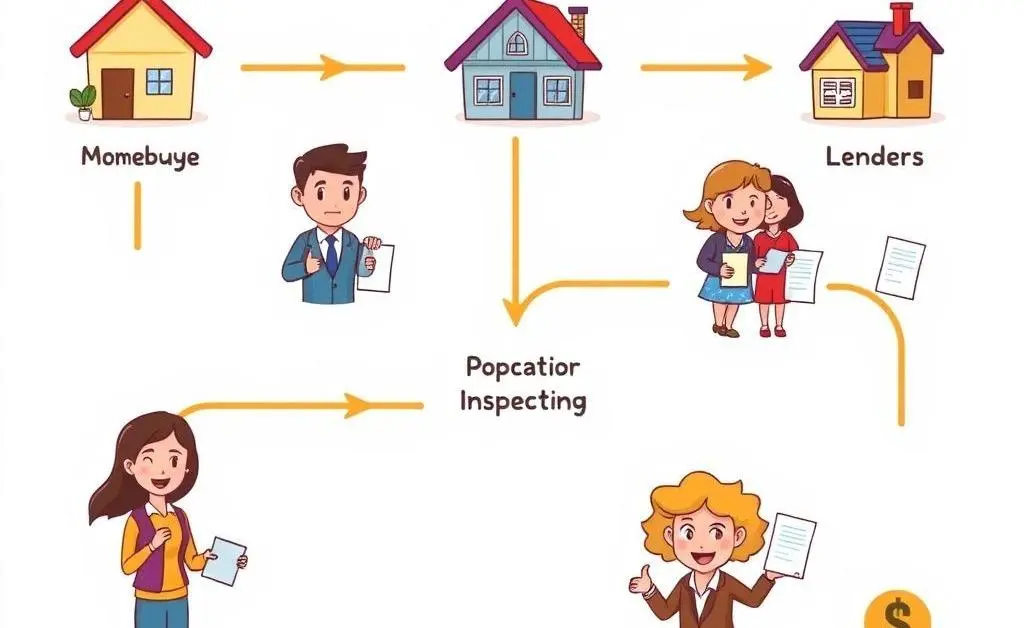 Flowchart illustrating steps in the mortgage process
