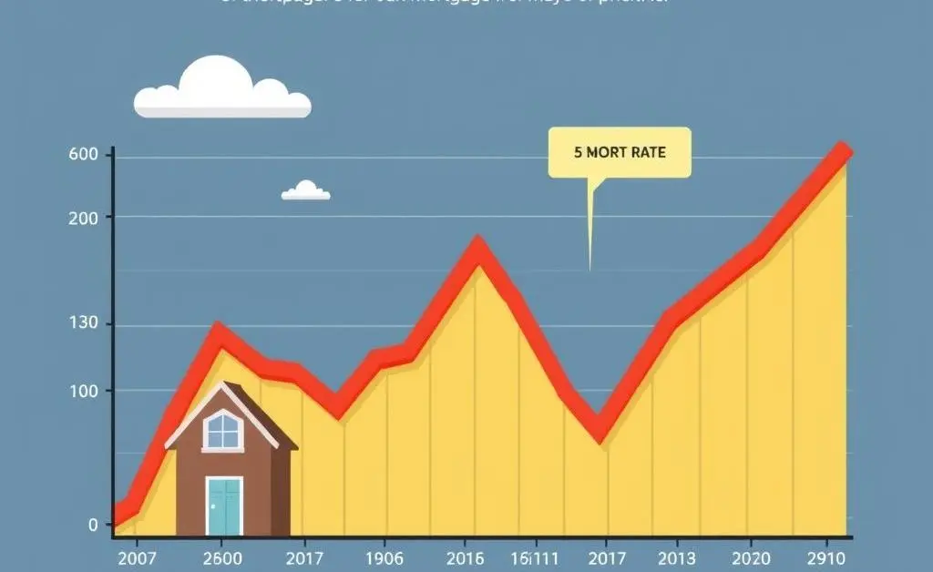 A chart depicting fluctuating mortgage rates over time.