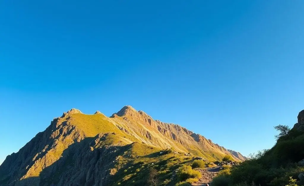 A person hiking on a mountain trail under a clear blue sky, illustrating the freedom of choice