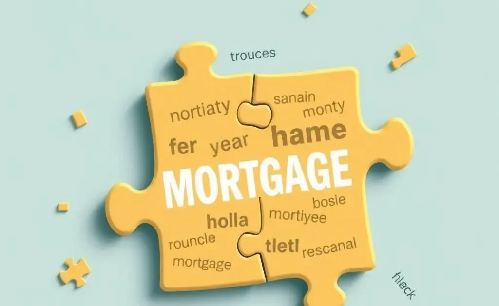 A creatively designed puzzle with mortgage-related terms interlocked.