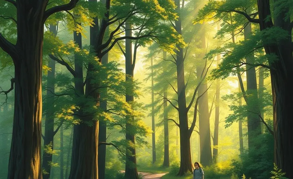 A soothing nature walk illustration.