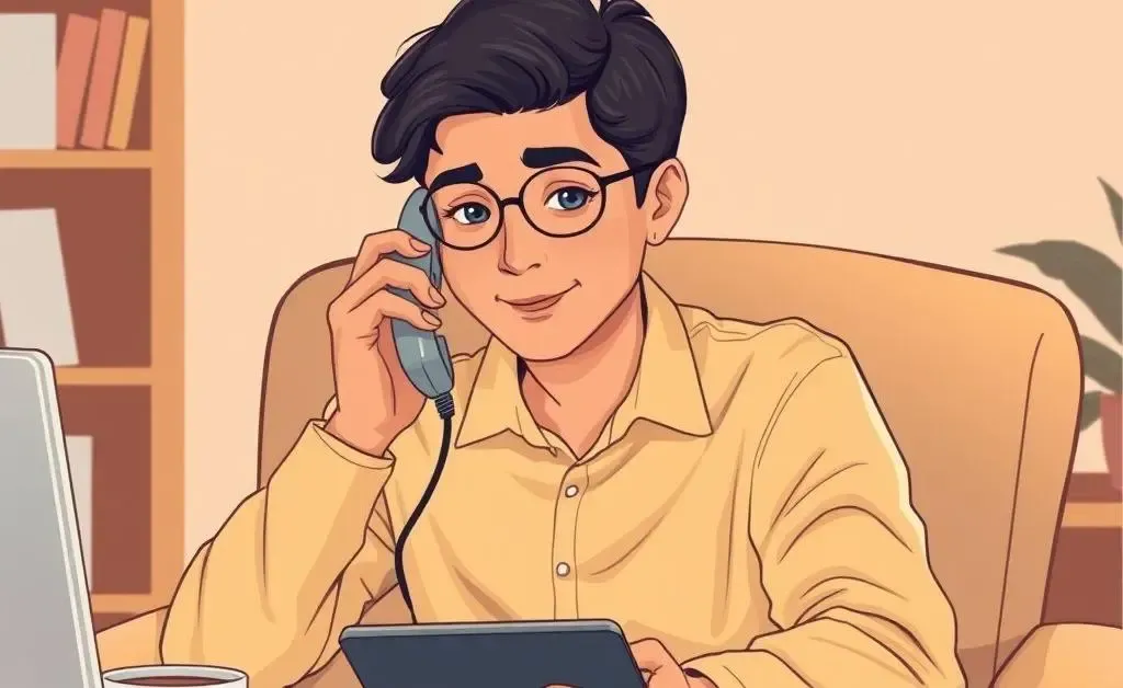 Person calmly negotiating with a creditor over the phone