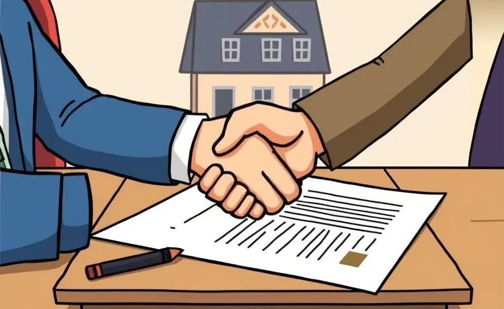 A handshake over a contract, representing successful negotiation