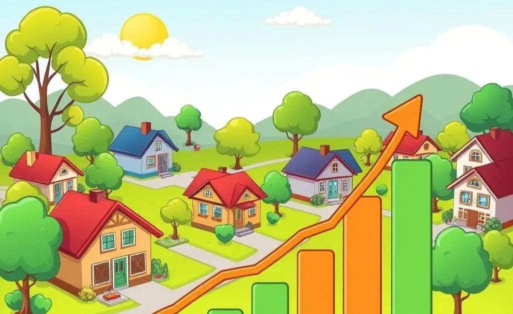 Neighborhood with property investment growth graph