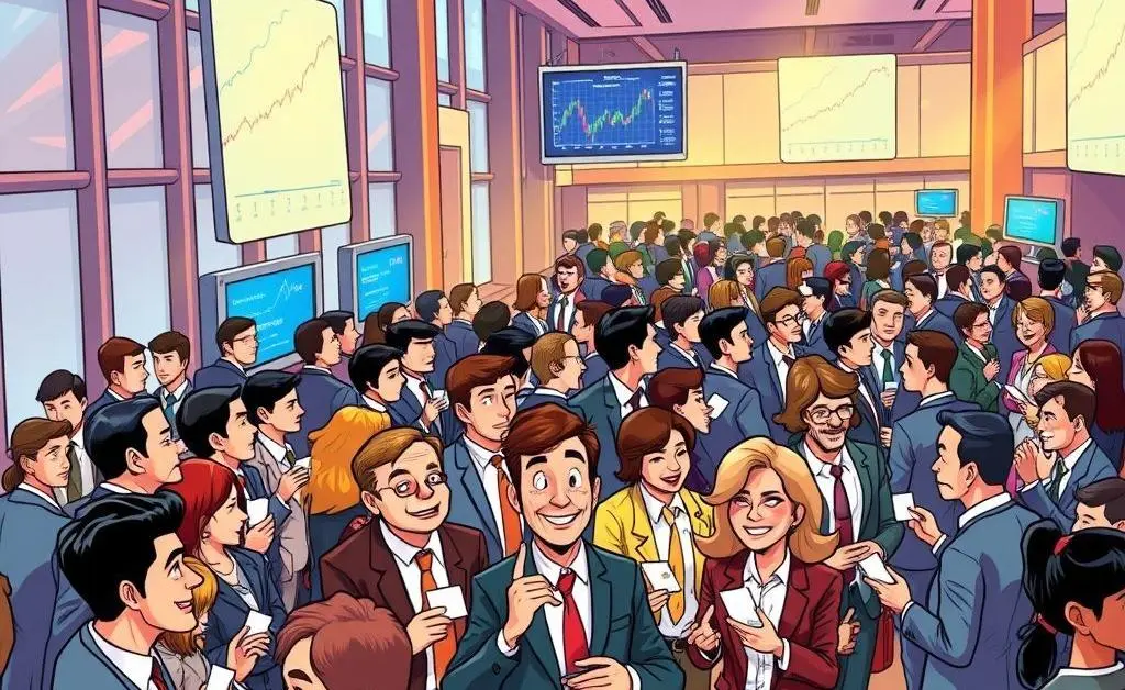 Illustration of a finance networking event