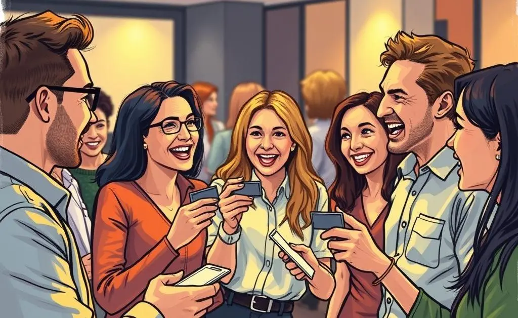 People networking at an event