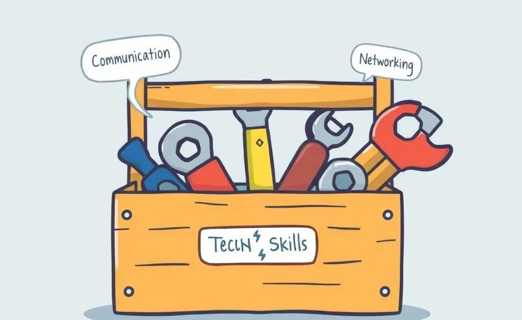 Toolkit illustrating different skills for new job opportunities