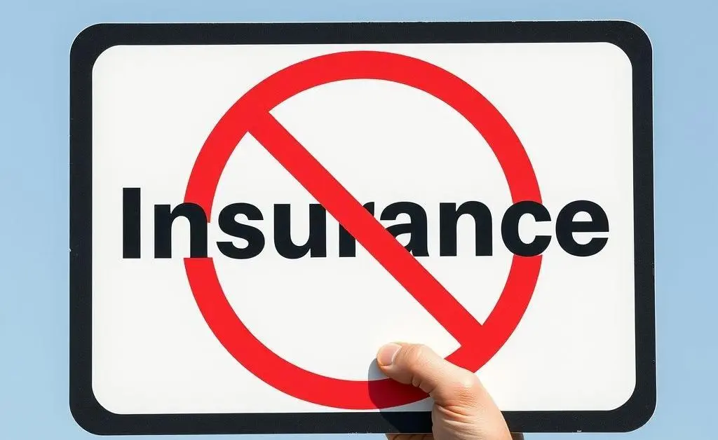 A sign with 'No Insurance?' showing a lack of coverage.