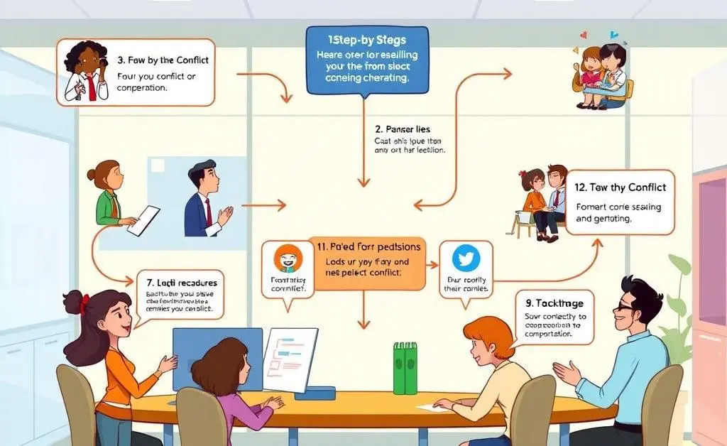 Flowchart of steps to handle workplace confrontation