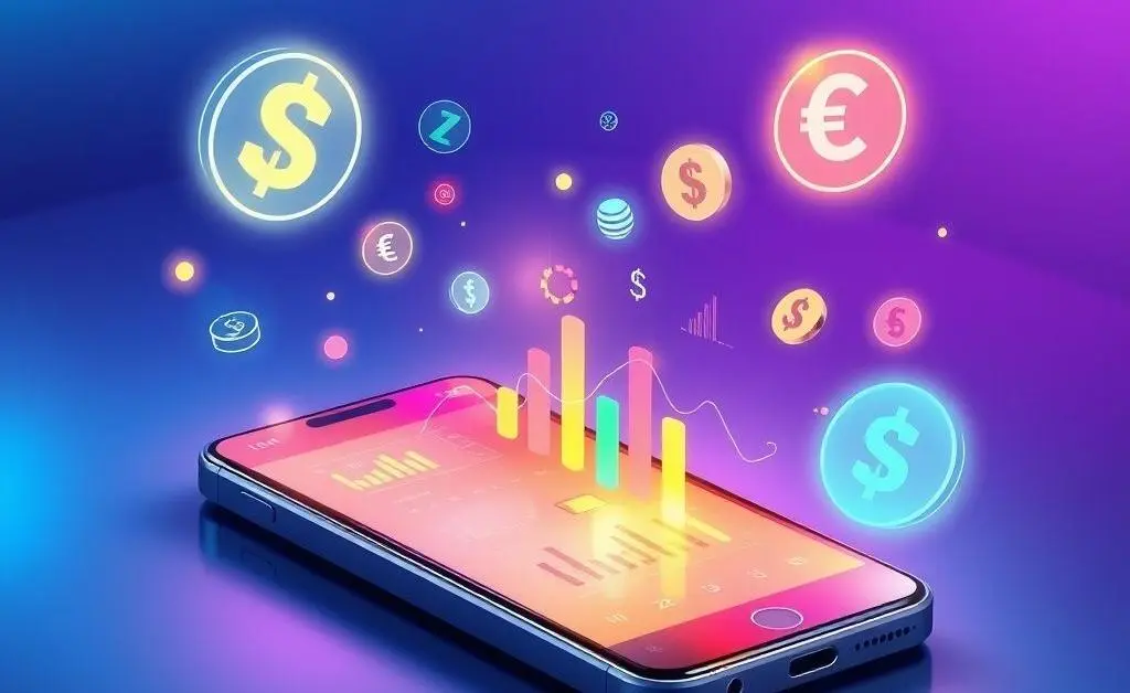 Smartphone displaying an online banking app