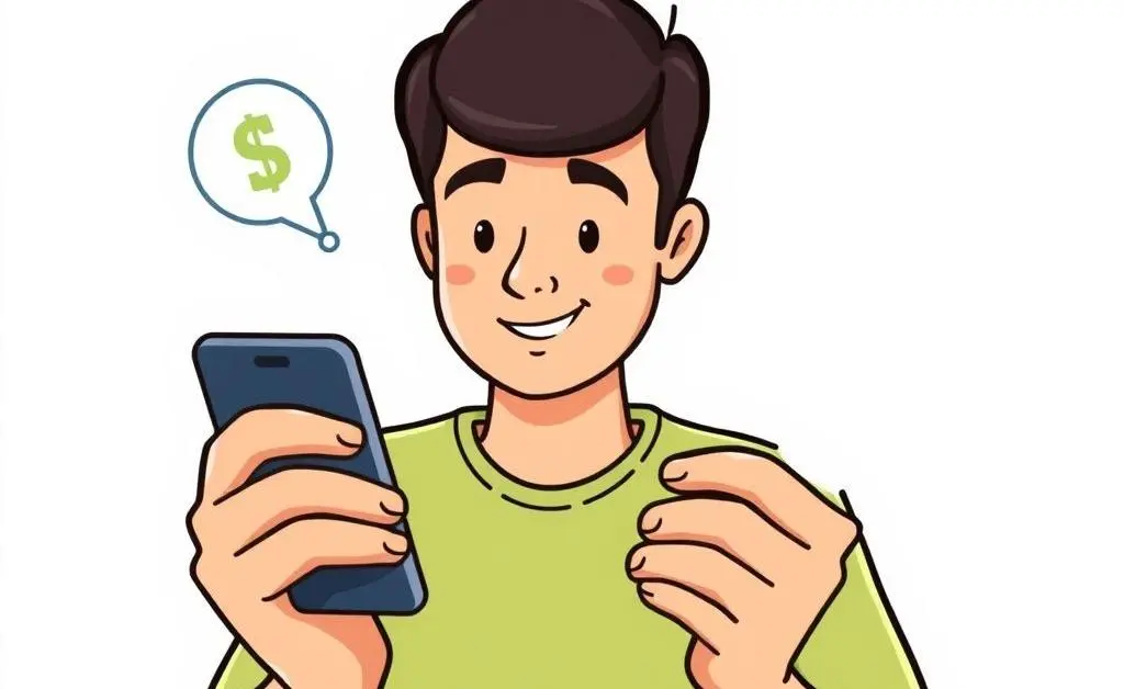A person using an online banking app on a smartphone
