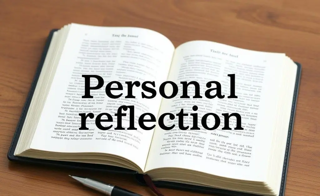 An open journal on a wooden desk with a pen beside it, symbolizing personal reflection.