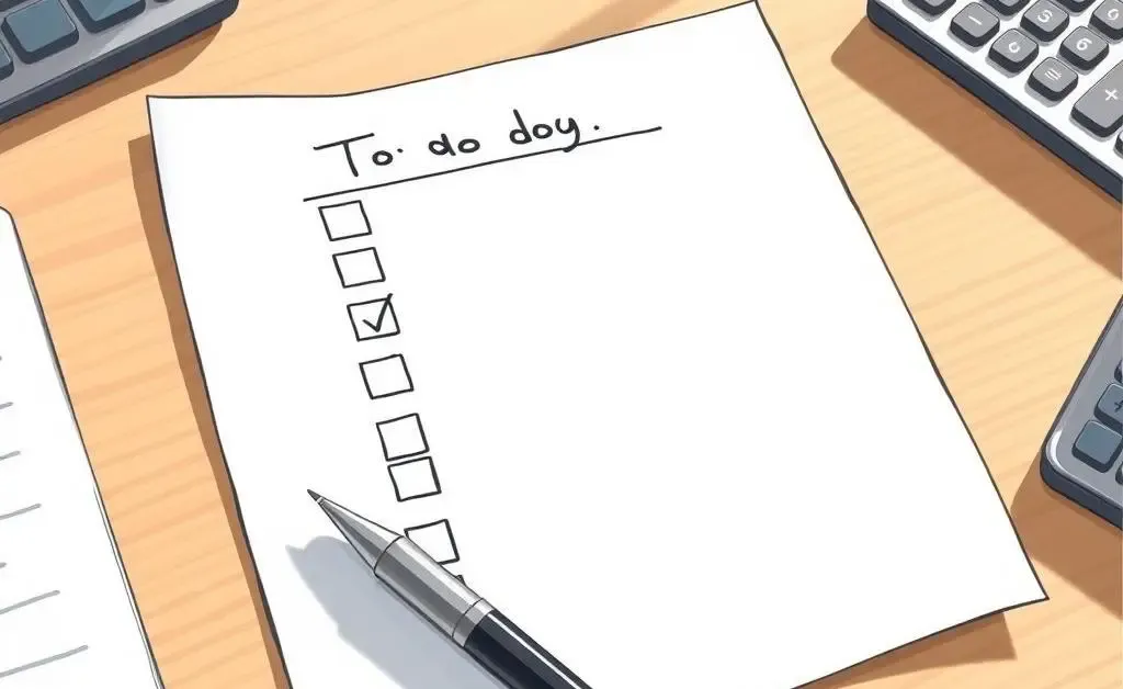 Checklist with tasks ticked off