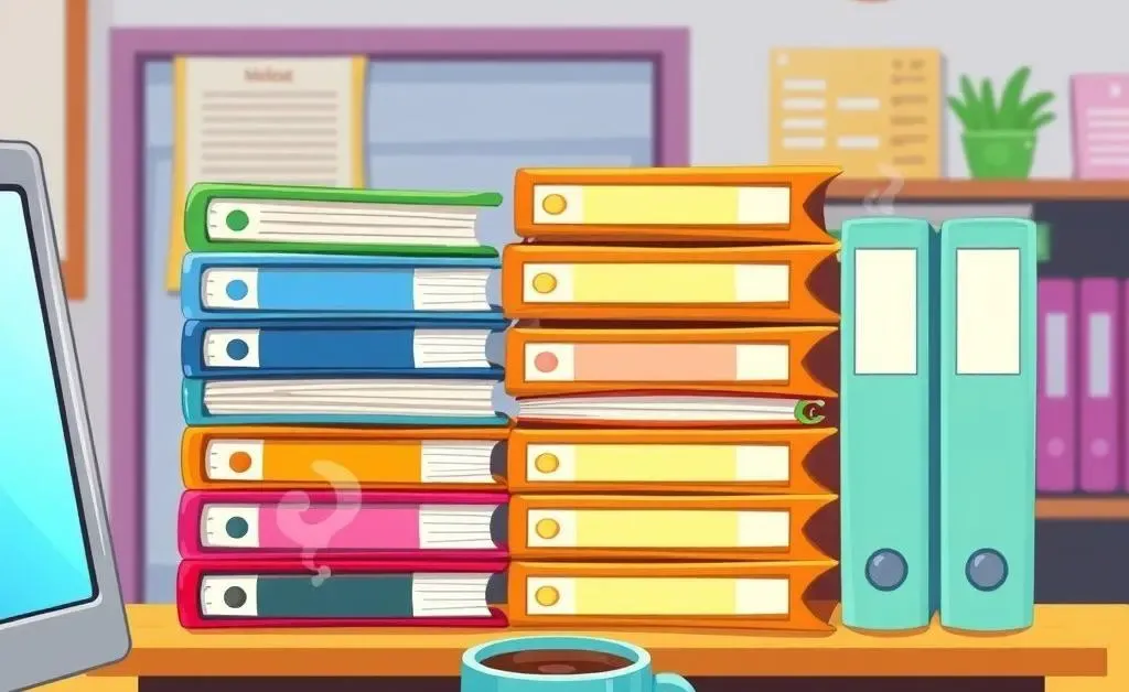 An organized desk with financial files