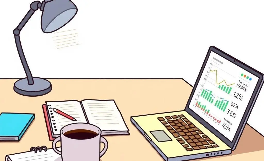 An organized desk with financial planning tools