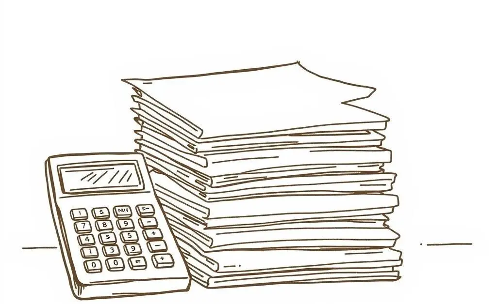 An organized desk with neatly stacked financial documents