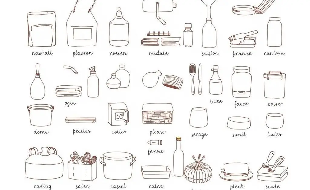 Organized home items labeled and categorized