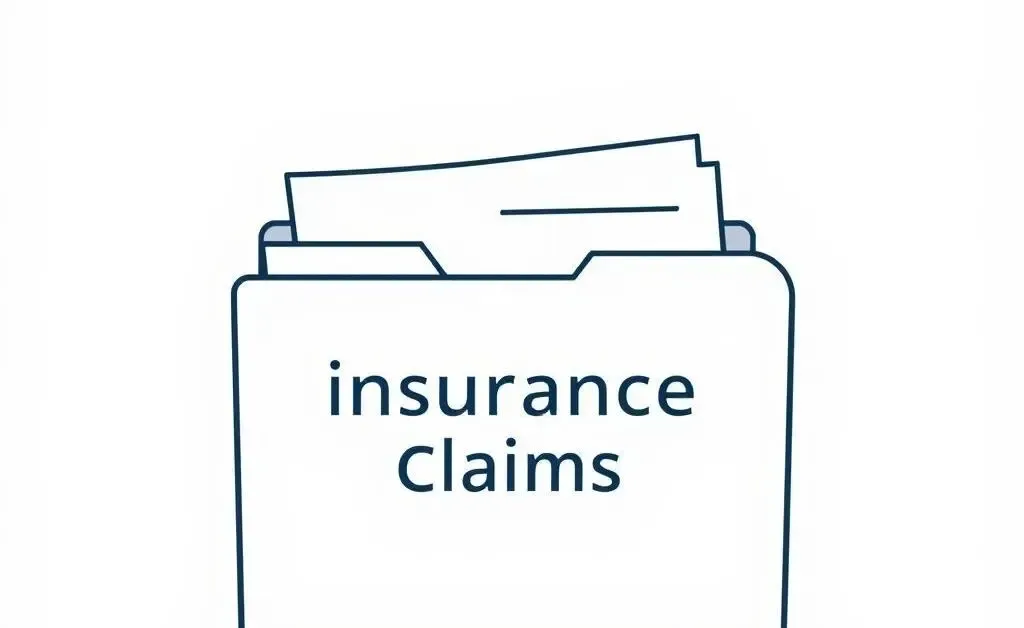 An organized folder labeled 'insurance claims'.
